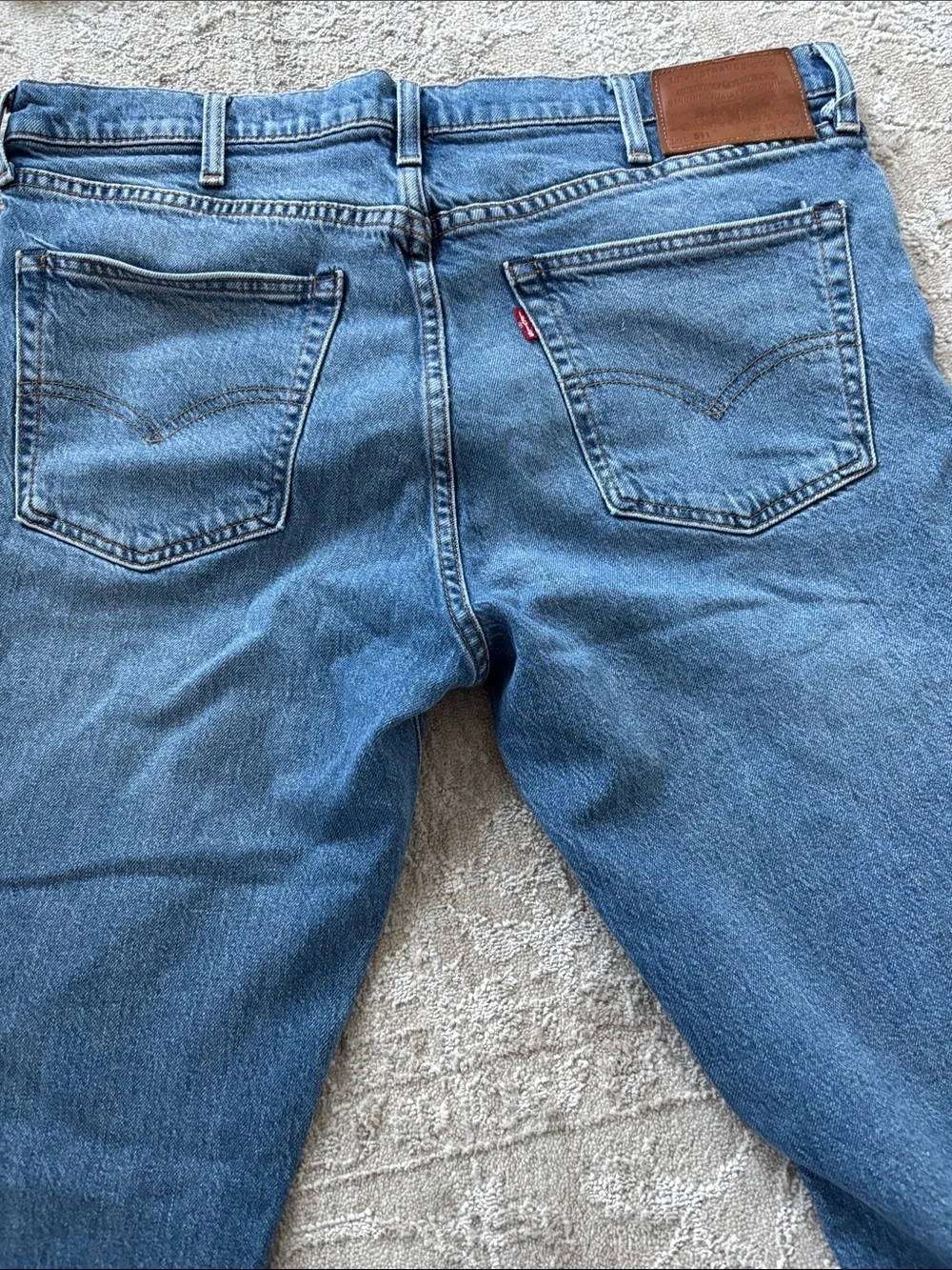 Levi's Men's 511 Medium Blue Straight-Leg Jeans Leather Tags Premium Size 38x32
